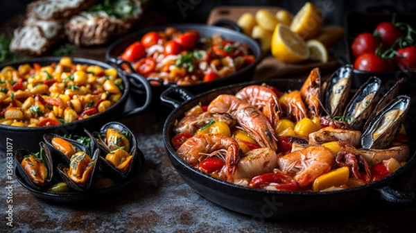 Obraz Various seafood dishes