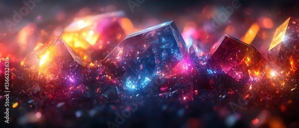 Fototapeta Volcanic crystal surface radiant texture high resolution picture