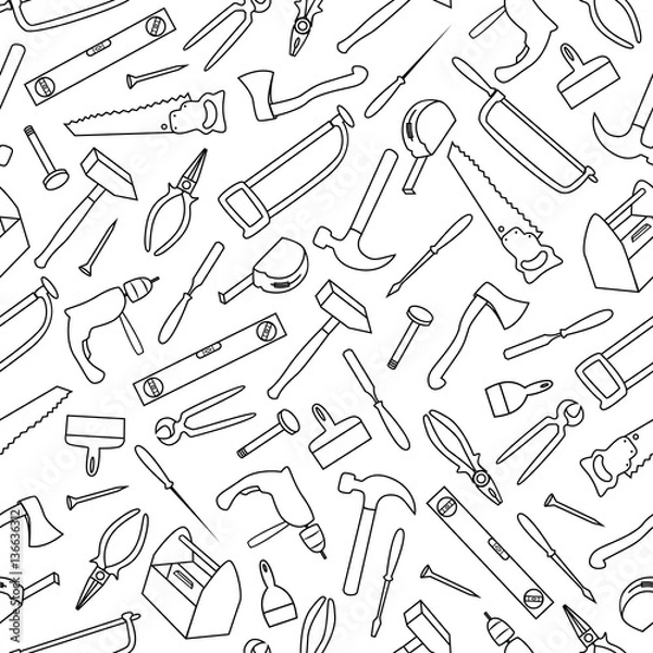 Obraz Seamless Pattern With Tools