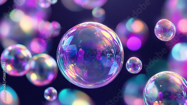 Fototapeta bubbles in the night