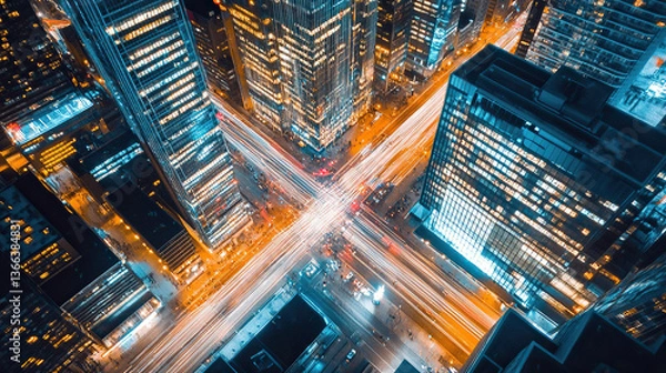 Obraz skyscrapers at night