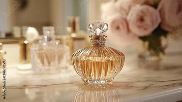 Obraz Elegant Perfume Bottle, Crystal Top