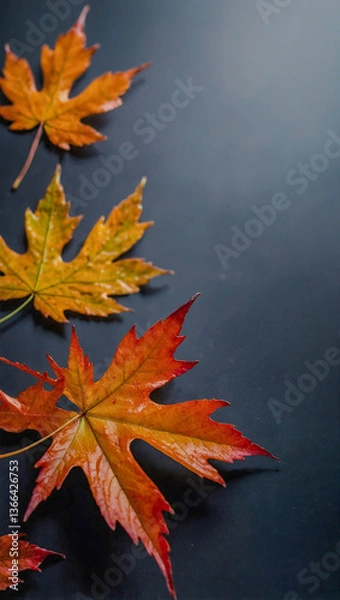 Fototapeta Autumn maple leaf isolated on a transparent background