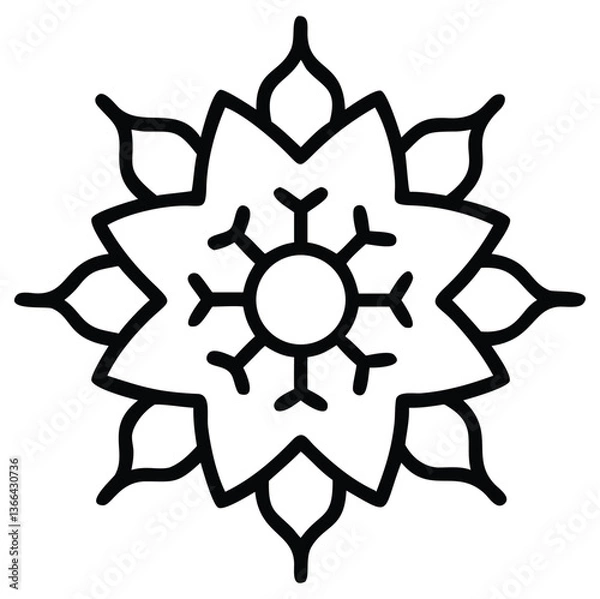 Obraz  Mandala Snowflake Design