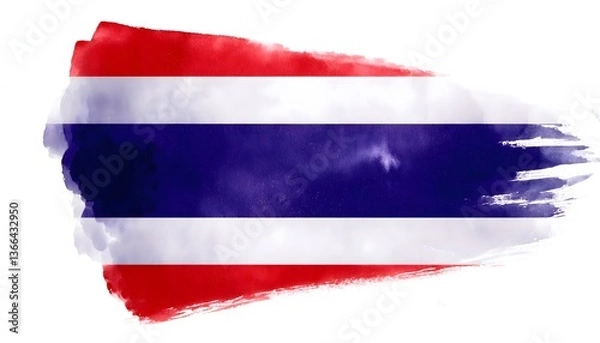 Obraz Thailand flag, isolated on a white background with copy space for text
