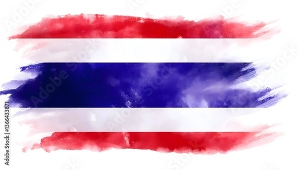 Obraz Thailand flag, isolated on a white background with copy space for text