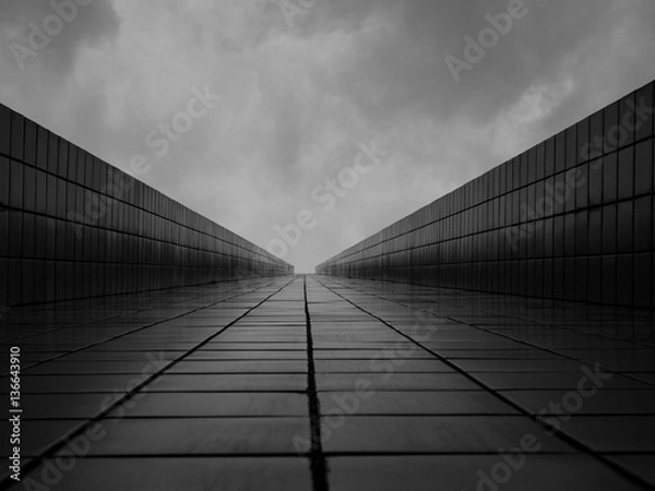 Fototapeta Abstract beautiful infinite with perspective of high building.