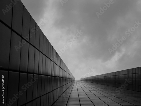 Fototapeta Abstract beautiful infinite with perspective of high building.