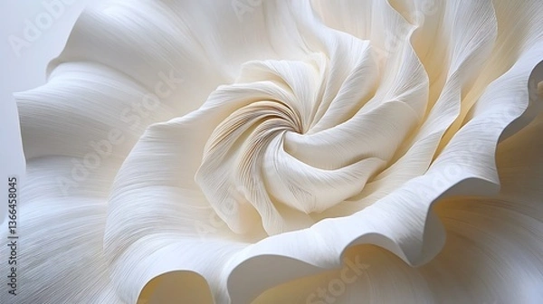 Fototapeta Intricate ivory abstract floral formation with soft textures, swirling patterns, and a delicate, organic flow creates a visually captivating composition.