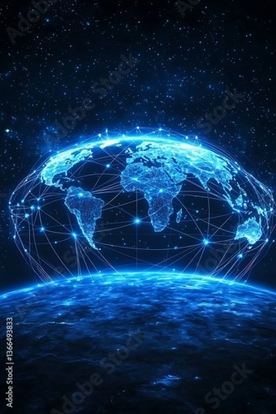Fototapeta Global Network, Night Sky