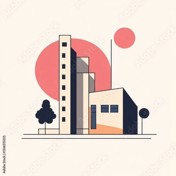 Obraz vector graphic university logo with simple lines

