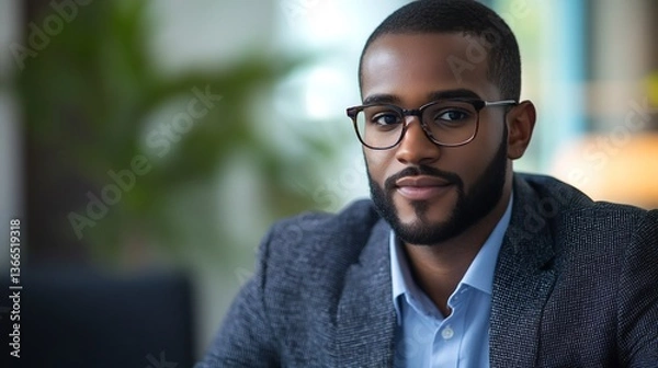 Fototapeta Financial advisor explaining investment strategy client meeting professional attire confident expression serious gaze