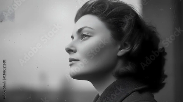 Obraz Hopeful Woman Looking Into the Distance
