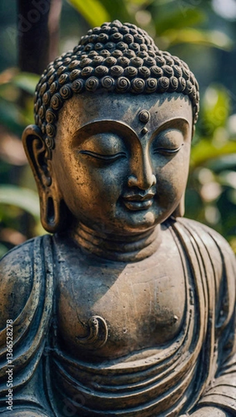 Fototapeta Buddha statue, serene and peaceful representation.