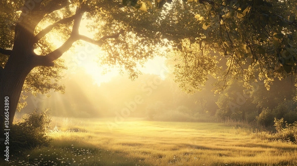 Obraz sunrise in the forest