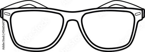 Obraz sunglass line art drawing, sunglass coloring book page