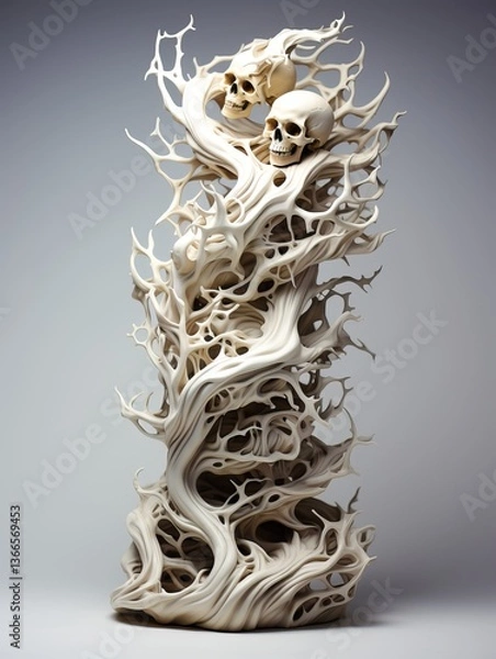 Fototapeta Skull and bones abstract