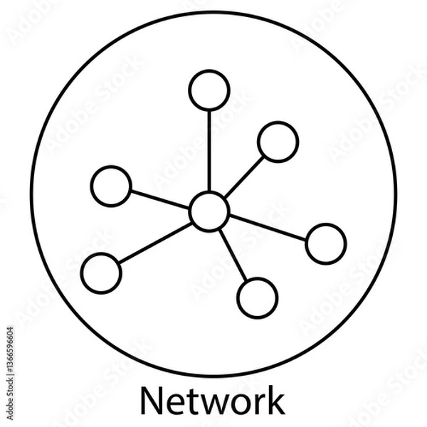 Fototapeta Network Icon, Optimizing Network Infrastructure for Seamless Connectivity, Enhancing Cybersecurity in Modern Network Systems