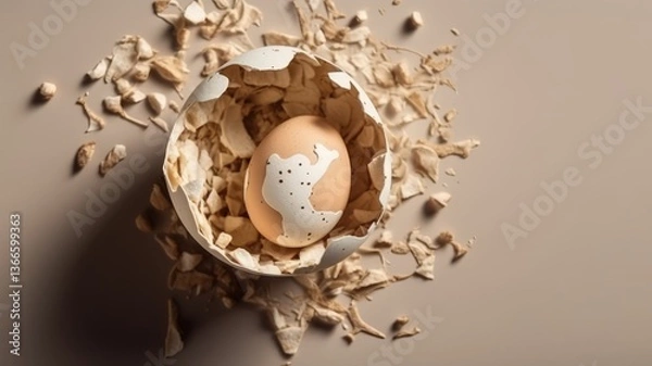 Fototapeta broken egg shell