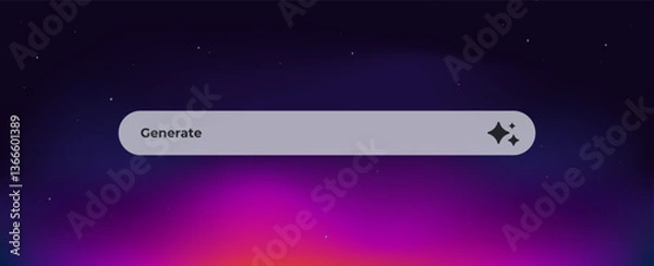 Fototapeta Ai interface with a search box and icon, highlighting artificial intelligence in modern technology.