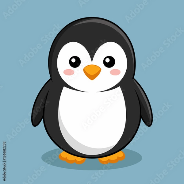 Fototapeta penguin on a snow