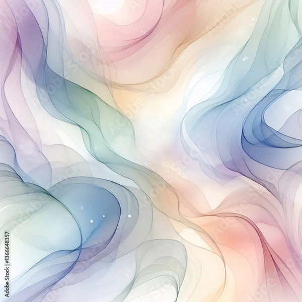 Obraz Abstract Pastel Flowing Shapes Background