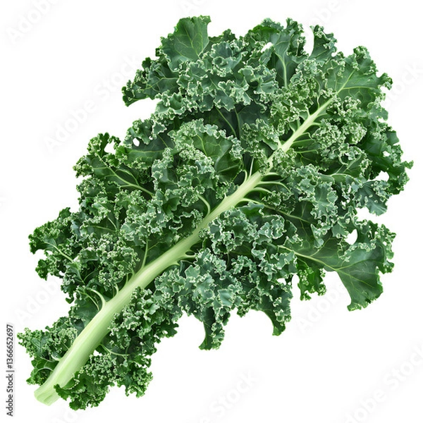 Fototapeta Fresh Green Kale Leaf Close Up Studio Shot Perfect for Healthy Eating Recipes and Nutrition Articles