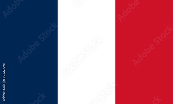 Fototapeta French flag displayed prominently during a national celebration at a public square in Paris