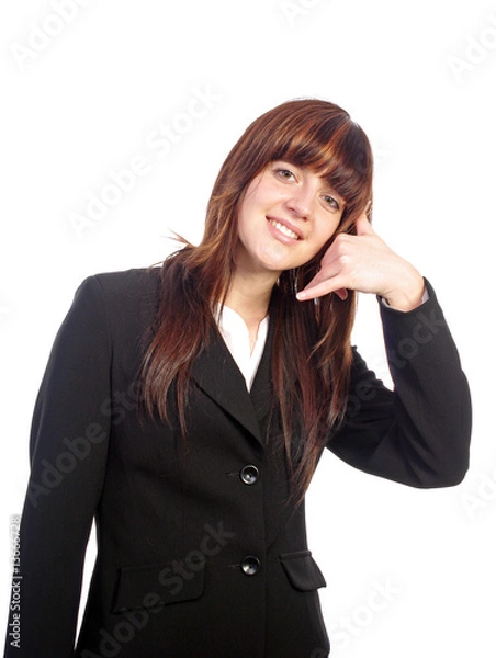 Fototapeta Call center operator smiling