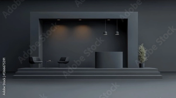 Obraz Modern Minimalist Presentation Booth