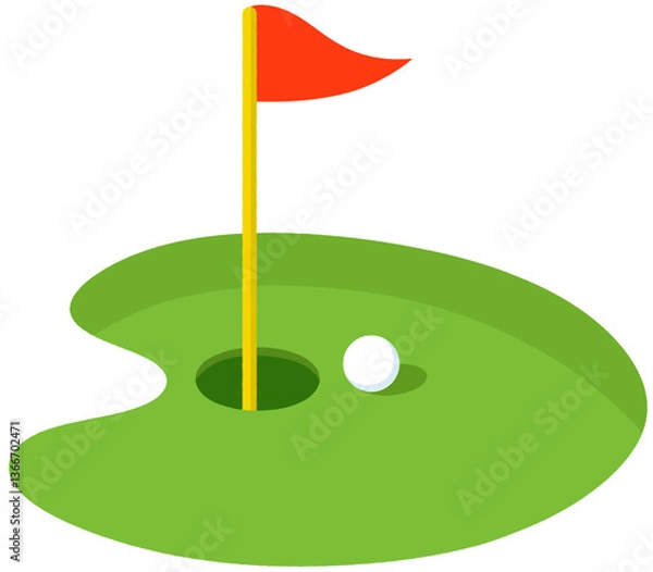 Obraz golf ball and flag