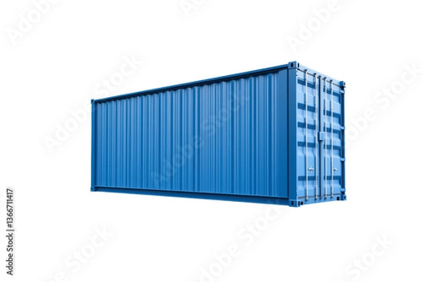 Fototapeta Large blue container with a white background, isolated