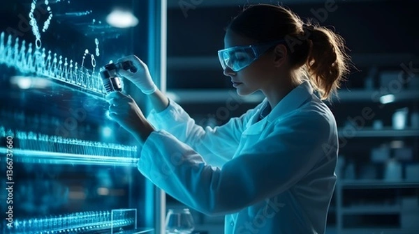 Fototapeta High-tech genetic innovation a futuristic laboratory view