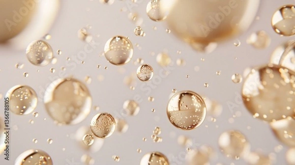 Obraz Close-up of plant-based oil absorption into soft skin, glowing radiant effect, wellness and self-care theme, ultra-detailed high-resolution textures
