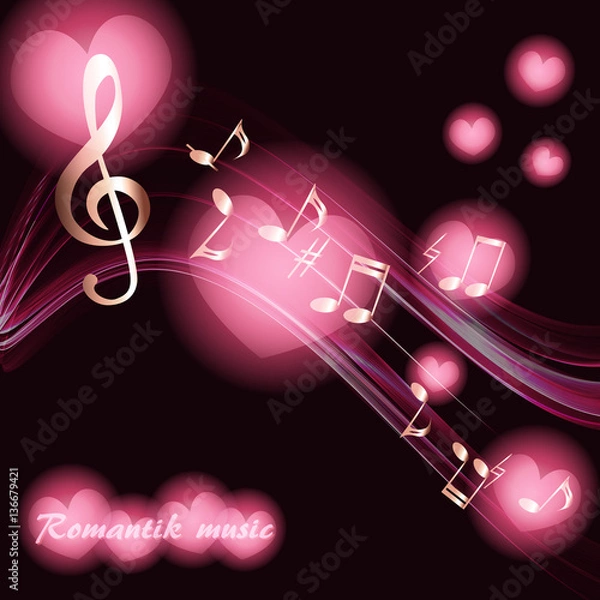 Obraz Romantic music abstract background
