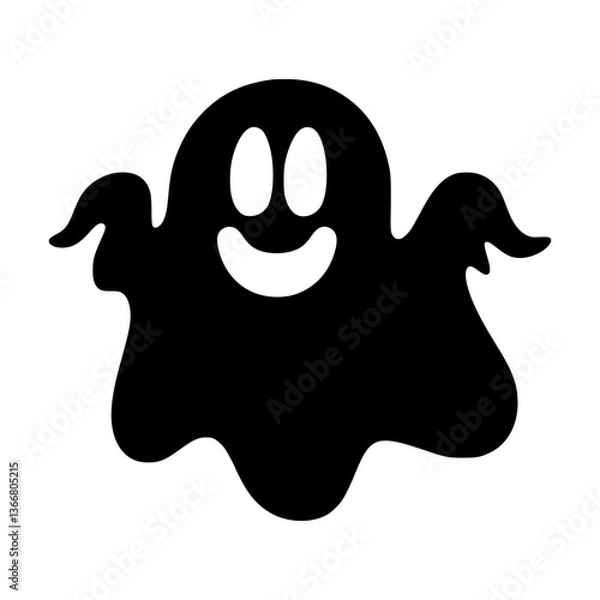 Obraz Cute Smiling Ghost Silhouette Graphic