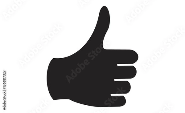 Fototapeta 親指を立てた手のシンプルなアイコンイラスト