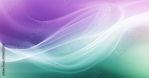 Fototapeta Pastel tone purple white green gradient defocused abstract photo smooth lines pantone color background