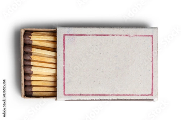 Fototapeta Matches isolated on white background. Closeup shot.