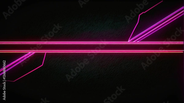 Obraz Colorful Neon Light Trails on Dark Abstract Background
