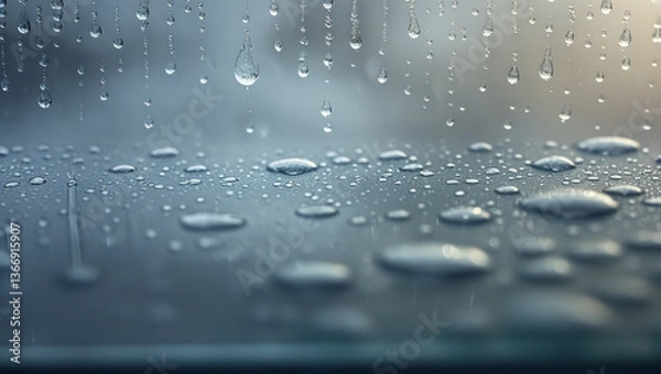 Obraz Imagine capturing the intricate patterns of raindrops on a window using a hyper zoom lens