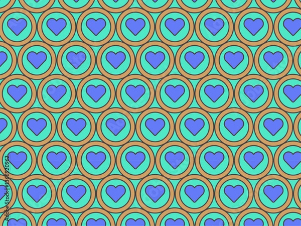 Fototapeta Abstract colorful circle flat heart-like background pattern