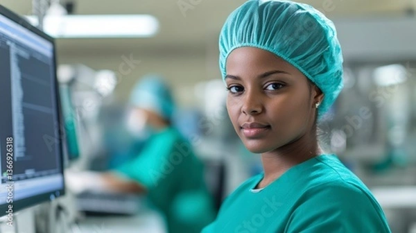 Fototapeta Professional Worker in Factory Setting Focused on Performance Improvement in India