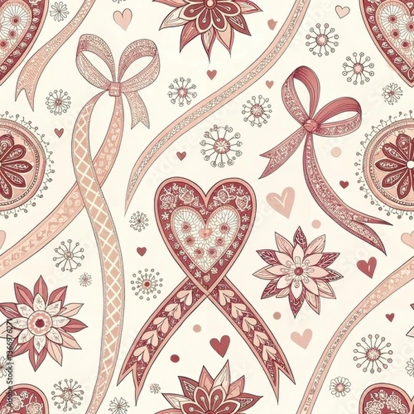 Fototapeta Seamless Floral Pattern Design Studio Digital Art Creative Space Top-Down View Modern Aesthetics
