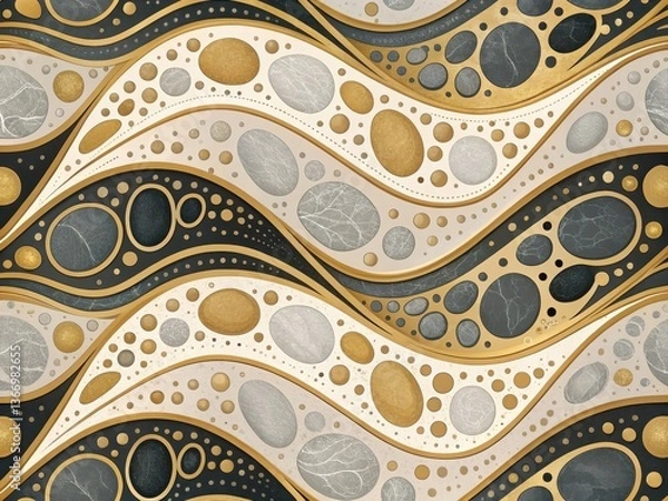 Fototapeta Abstract Art Digital Design Seamless Gold and Silver Patterns in a Vibrant Environment