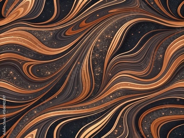 Fototapeta Textured Aerial View of Artistic Studio with Seamless Flowing Patterns and Modern Aesthetics