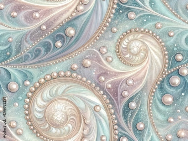 Fototapeta Seamless Swirling Patterns Ethereal Abstract Art in a Fluid Top-Down Perspective