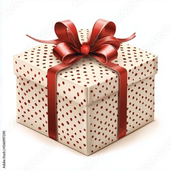 Fototapeta gift box with red ribbon