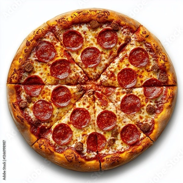 Fototapeta pizza on white background