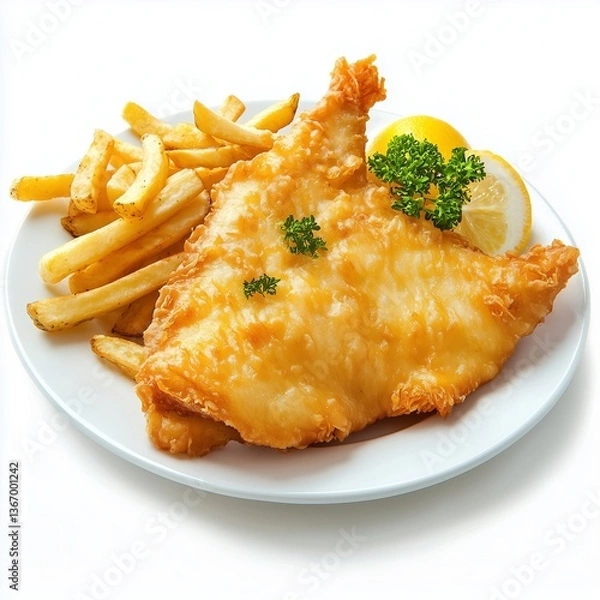 Fototapeta fried fish and chips